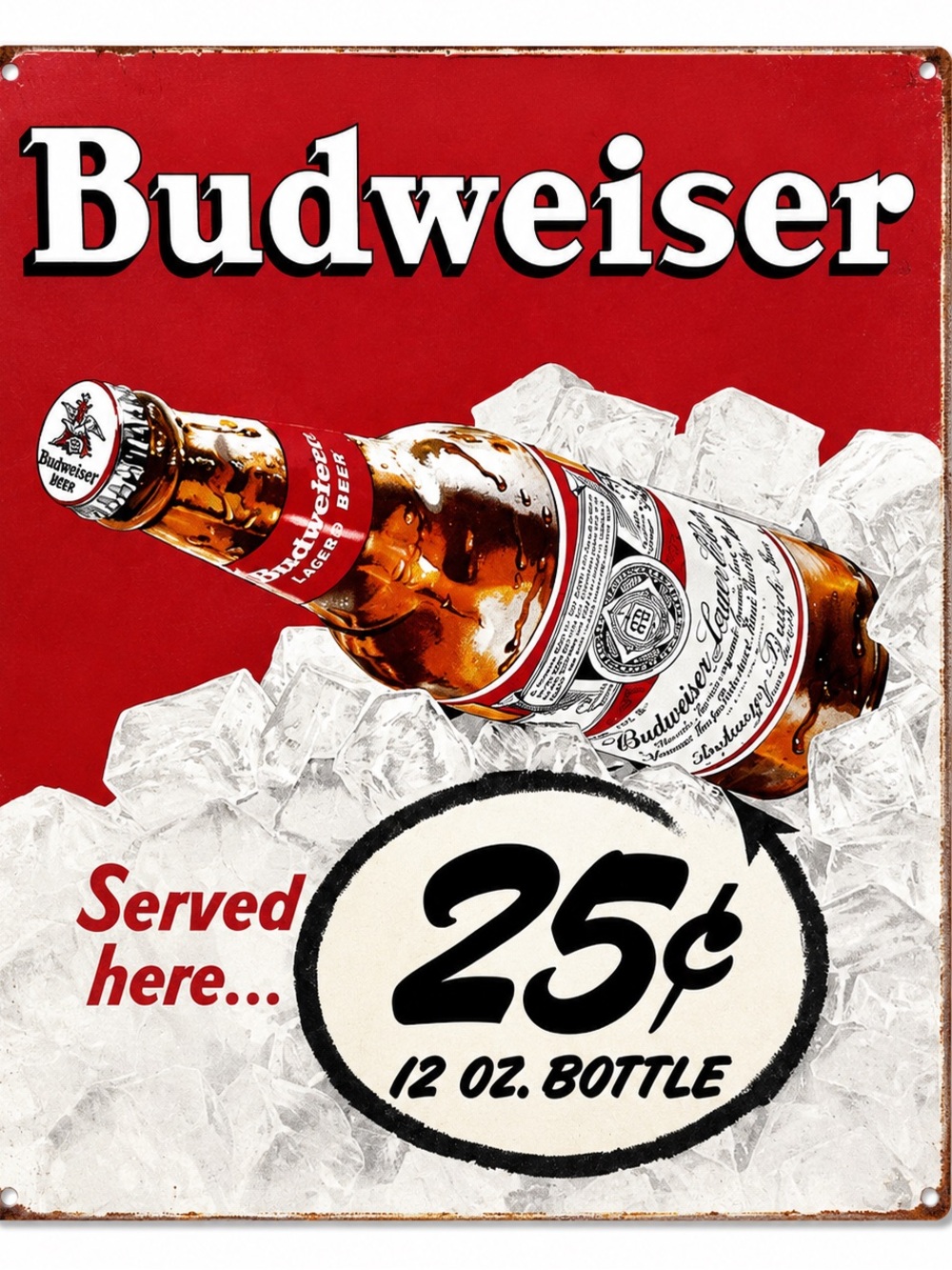 NEW Budweiser Beer Metal Sign
